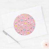 Cute baby shower patroon ronde sticker (Envelop)