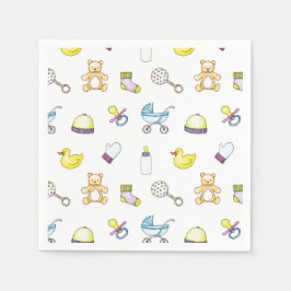 Cute baby shower patroon servet