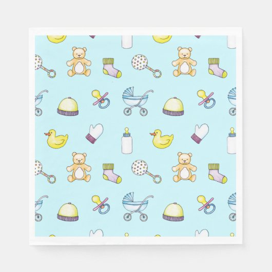 Cute baby shower patroon servet (Voorkant)