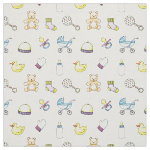 Cute baby shower patroon stof