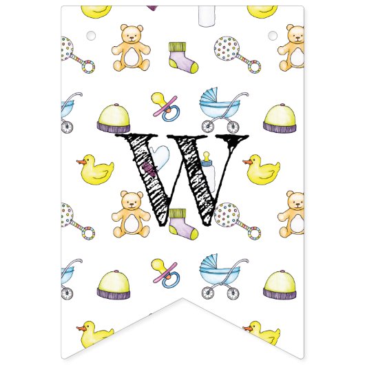 Cute baby shower patroon vlaggetjes (Derde vlag)