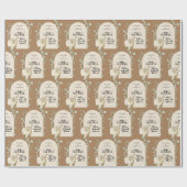 Cute Baby shower Personalized Brown Background Cadeaupapier (Vlak)