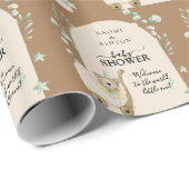 Cute Baby shower Personalized Brown Background Cadeaupapier (Rol Hoek)