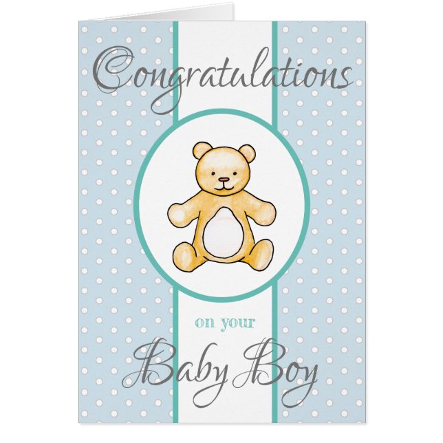 Cute  baby shower teddy (Voorkant)