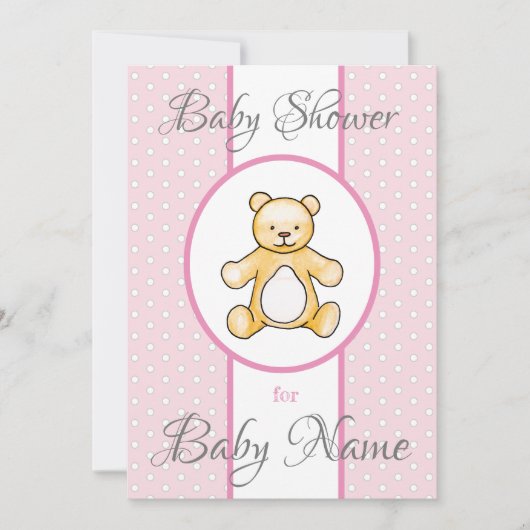 Cute  baby shower teddy kaart (Voorkant)
