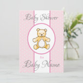 Cute  baby shower teddy kaart (Staand voorkant)