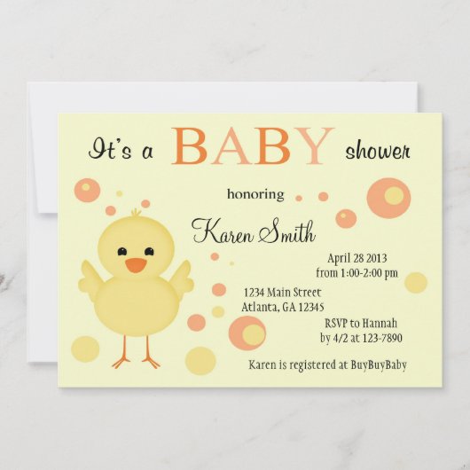 Cute Baby Shower-uitnodigingen - Kies voor Kaart (Voorkant)