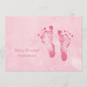 Cute Baby shower voor Girl Pink Baby Feet Kaart