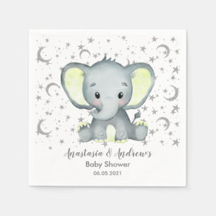 Cute Baby shower Yellow Elephant Napkins Servet