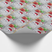 Cute Baby Silver White Elephant Santa Hat Cadeaus Cadeaupapier (Hoek)