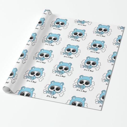 Cute Baby Skull Cadeaupapier (Uitgerold)