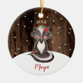 Cute Baby Skunk Personalized Newborn Girl First Keramisch Ornament (Voorkant)