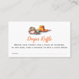 Cute Baby Slapend Neutrale Daper Raffle Card Afsprakenkaartje