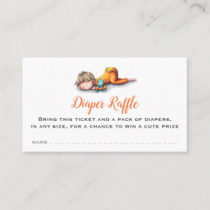 Cute Baby Slapend Neutrale Daper Raffle Card Afsprakenkaartje