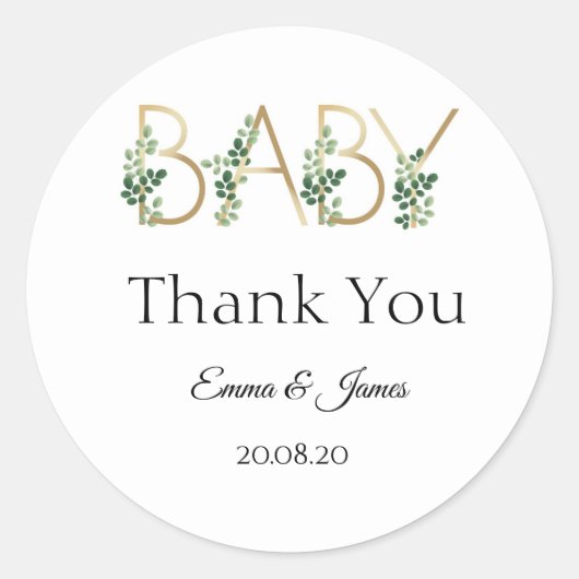 Cute Baby Slogan Baby shower Bedankt Sticker (Voorkant)
