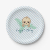 Cute Baby Sloth Birthday Party Paper Borden Papieren Bordje (Voorkant)