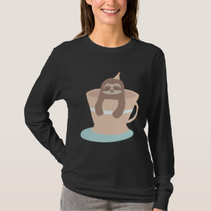 Cute Baby Sloth in Teacup T-shirt