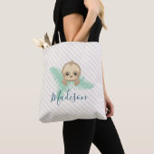 Cute Baby Sloth Monogram Canvas tas (Dichtbij)