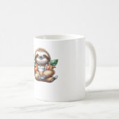 Cute Baby Sloth with Pumpkin Coffee and Pancakes w Koffiemok (Voorkant rechts)