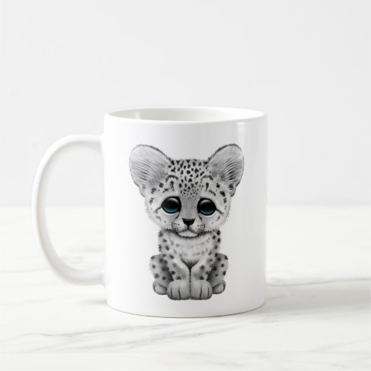 Cute Baby Snow Leopard Cub Koffiemok (Links)