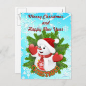 Cute Baby Snowman en Crystal Snowflakes Briefkaart (Voorkant / Achterkant)