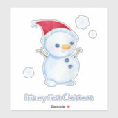 Cute Baby Snowman First Christmas Sticker (Vel)