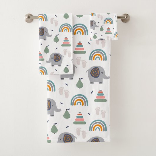 Cute Baby Speelgoed Pattern Bad Handdoek (Insitu)