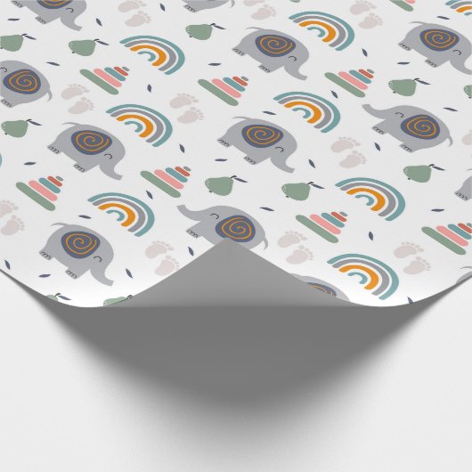 Cute Baby Speelgoed Pattern Cadeaupapier (Hoek)