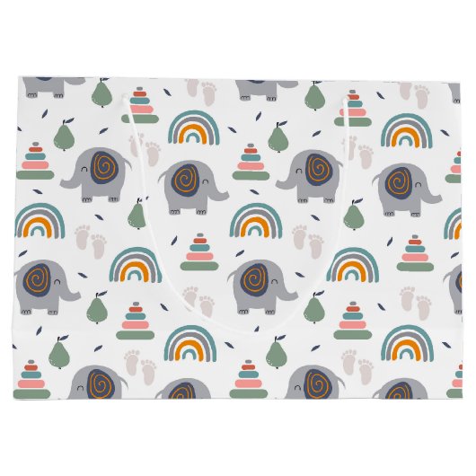 Cute Baby Speelgoed Pattern Groot Cadeauzakje (Achterkant)