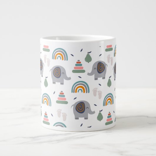 Cute Baby Speelgoed Pattern Grote Koffiekop (Voorkant)