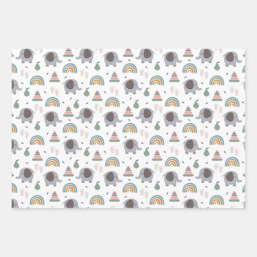 Cute Baby Speelgoed Pattern Inpakpapier Vel (Voorkant 2)