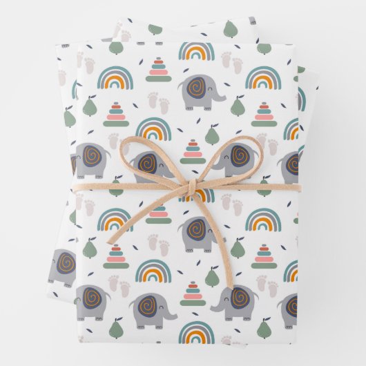 Cute Baby Speelgoed Pattern Inpakpapier Vel (In situ)