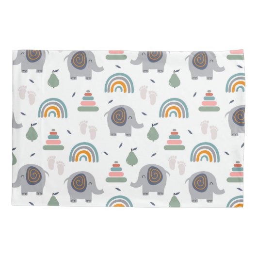 Cute Baby Speelgoed Pattern Kussensloop (Achterkant)