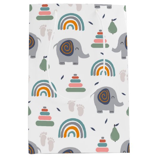 Cute Baby Speelgoed Pattern Medium Cadeauzakje (Voorkant)