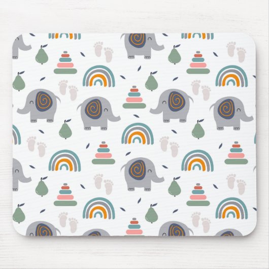 Cute Baby Speelgoed Pattern Muismat (Voorkant)