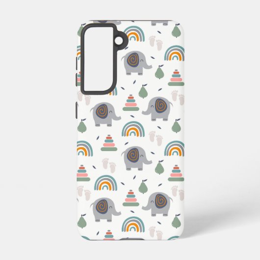 Cute Baby Speelgoed Pattern Samsung Galaxy Hoesje (Achterkant)