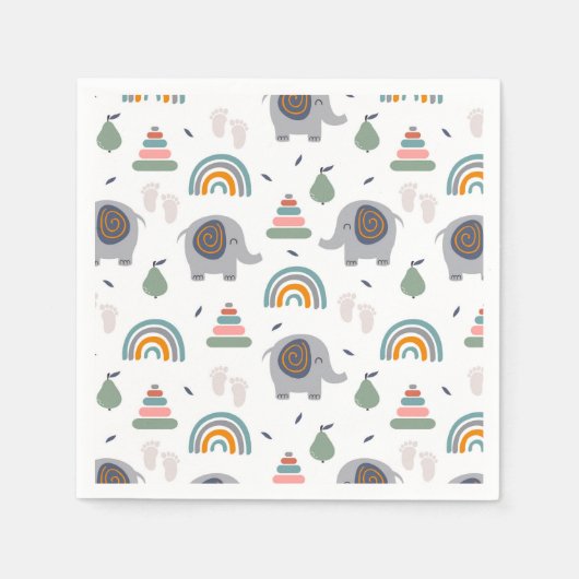 Cute Baby Speelgoed Pattern Servet (Voorkant)