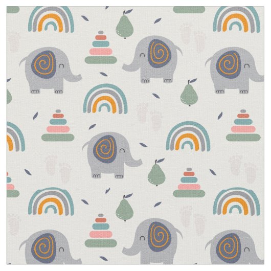 Cute Baby Speelgoed Pattern Stof (Close Up)