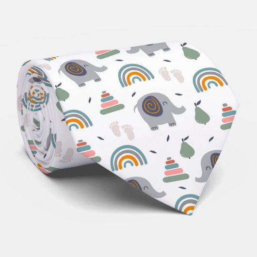 Cute Baby Speelgoed Pattern Stropdas (Opgerold)