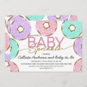 Cute Baby Sprinkle Roze Groene Paarse Donuts Showe Kaart (Voorkant / Achterkant)