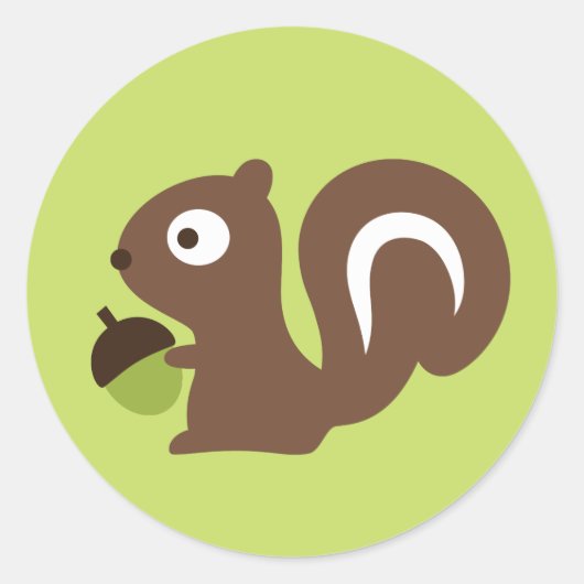 Cute Baby Squirrel Design Ronde Sticker (Voorkant)
