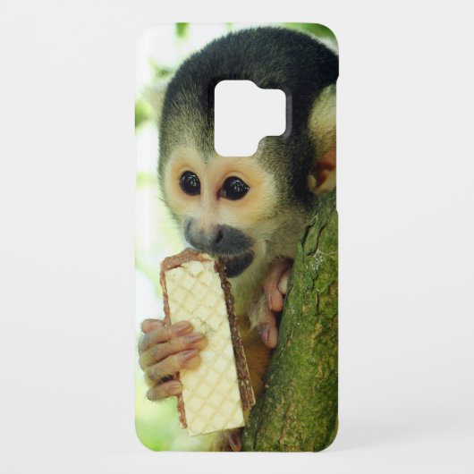 Cute Baby Squirrel Monkey die een Wafer Biscuit ee Case-Mate Samsung Galaxy Hoesje (Achterkant)