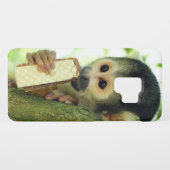 Cute Baby Squirrel Monkey die een Wafer Biscuit ee Case-Mate Samsung Galaxy Hoesje (Achterkant (horizontaal))