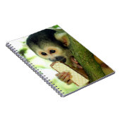 Cute Baby Squirrel Monkey die een Wafer Biscuit ee Notitieboek (Rechterzijde)
