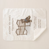 Cute  Baby Stats Custom Teddy Bear Nursery Sherpa Deken (Voorkant (horizontaal))