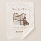 Cute  Baby Stats Custom Teddy Bear Nursery Sherpa Deken (Voorkant)