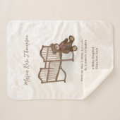 Cute  Baby Stats Custom Teddy Bear Nursery Sherpa Deken (Voorkant (horizontaal))