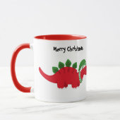 Cute Baby Stegosaurus met kleurrijk kerstPet Mok (Links)