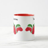 Cute Baby Stegosaurus met kleurrijk kerstPet Mok (Midden)