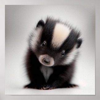 Cute Baby Stinkdier Portret | Vierkant 1:1 Poster